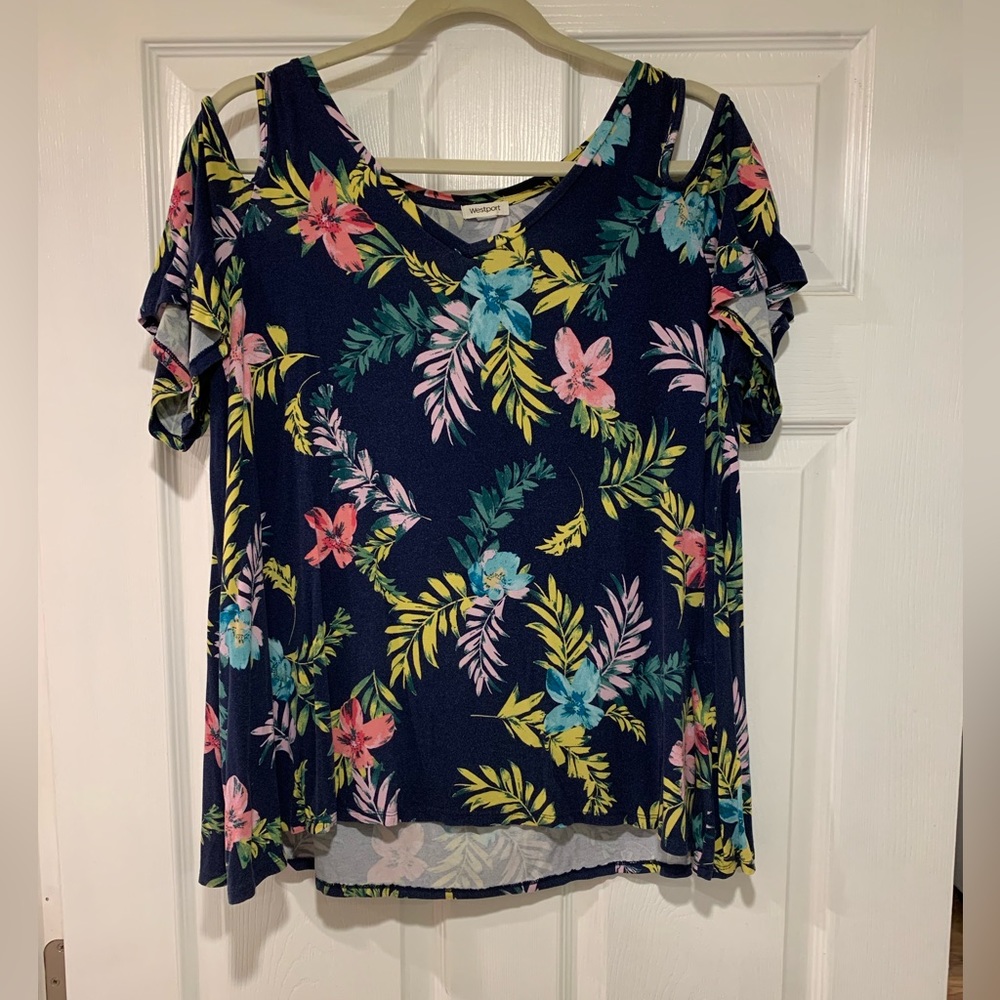 Westport cold shoulder floral top